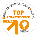 Siegel Top Lokalversorger des Energie Verbraucherportals für Strom 2020