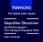 Siegel TÜV Nord über geprüften Okostrom